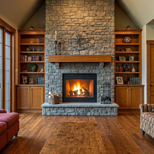 built in bookcase and cabinet